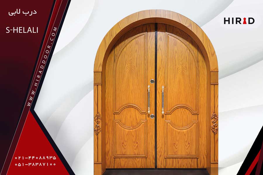 درب لابی چوبی مدل S-helali